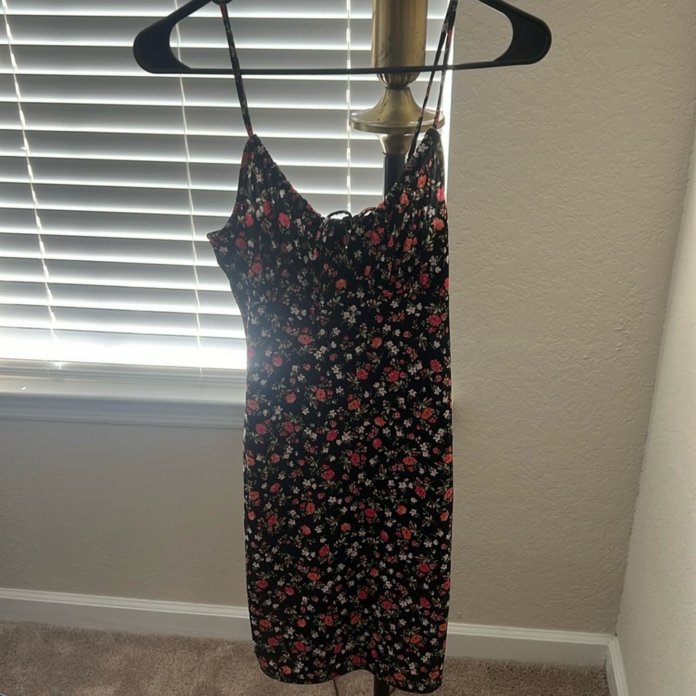 Womens small black floral dress